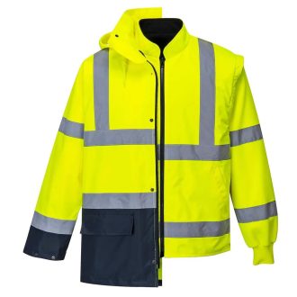 S766 Essential jól láthatósági kabát 5in1 (sárga-navy)