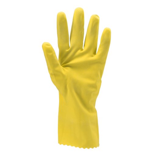 HTG SÁRGA GUMIKESZTYŰ, 30CM/0,5MM, PAMUTBOLYHOZOTT BELSŐ_S