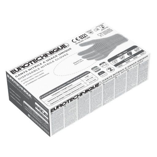 NITRIL FEKETE PÚDER NÉLKÜLI VIZSGÁLÓ KESZTYŰ_S